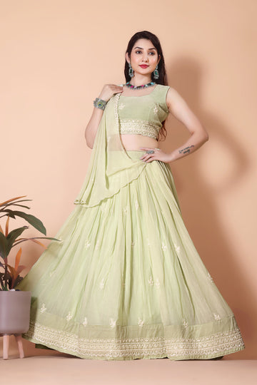 Pista Green Best Women Lehenga Choli
