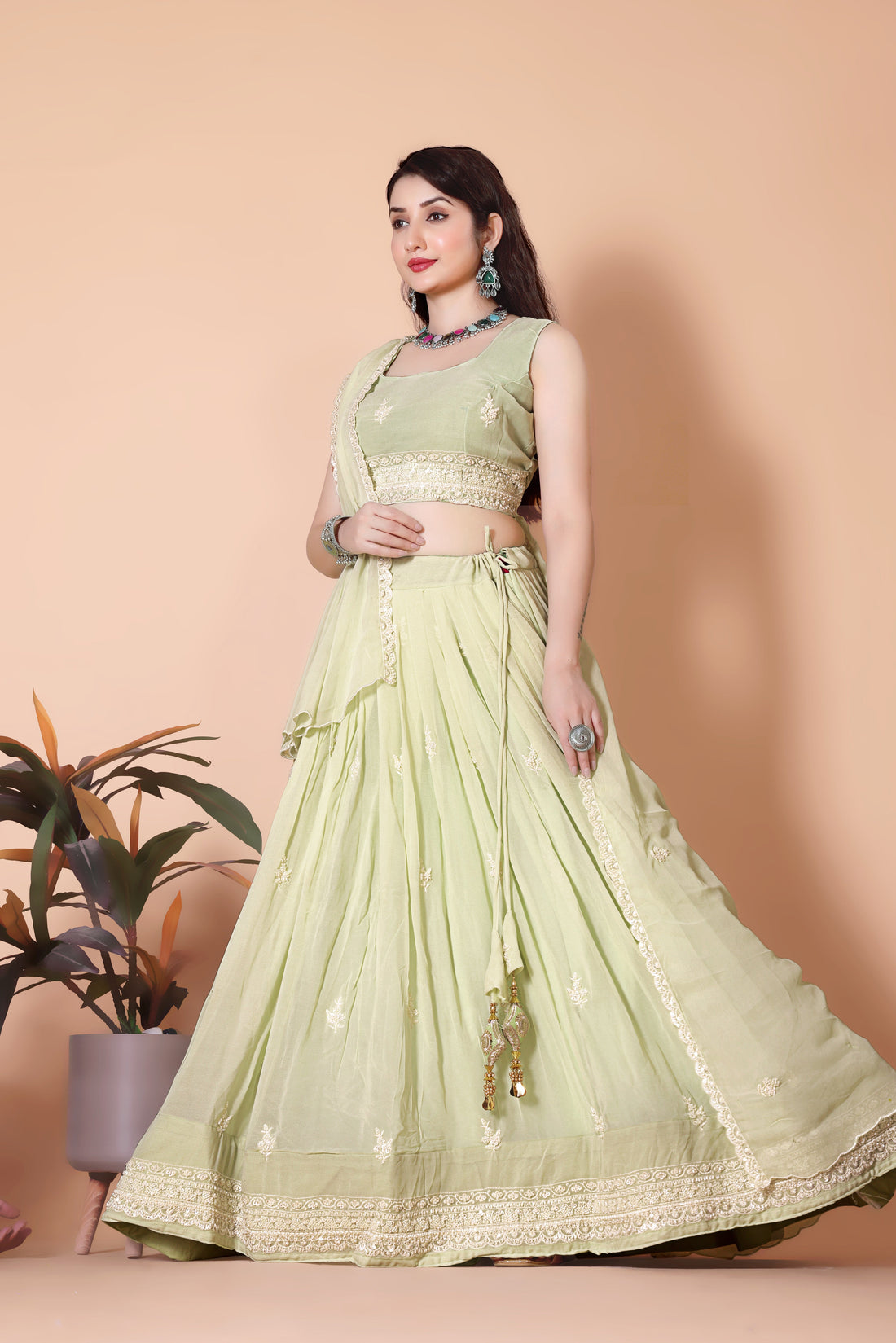 Pista Green Best Women Lehenga Choli