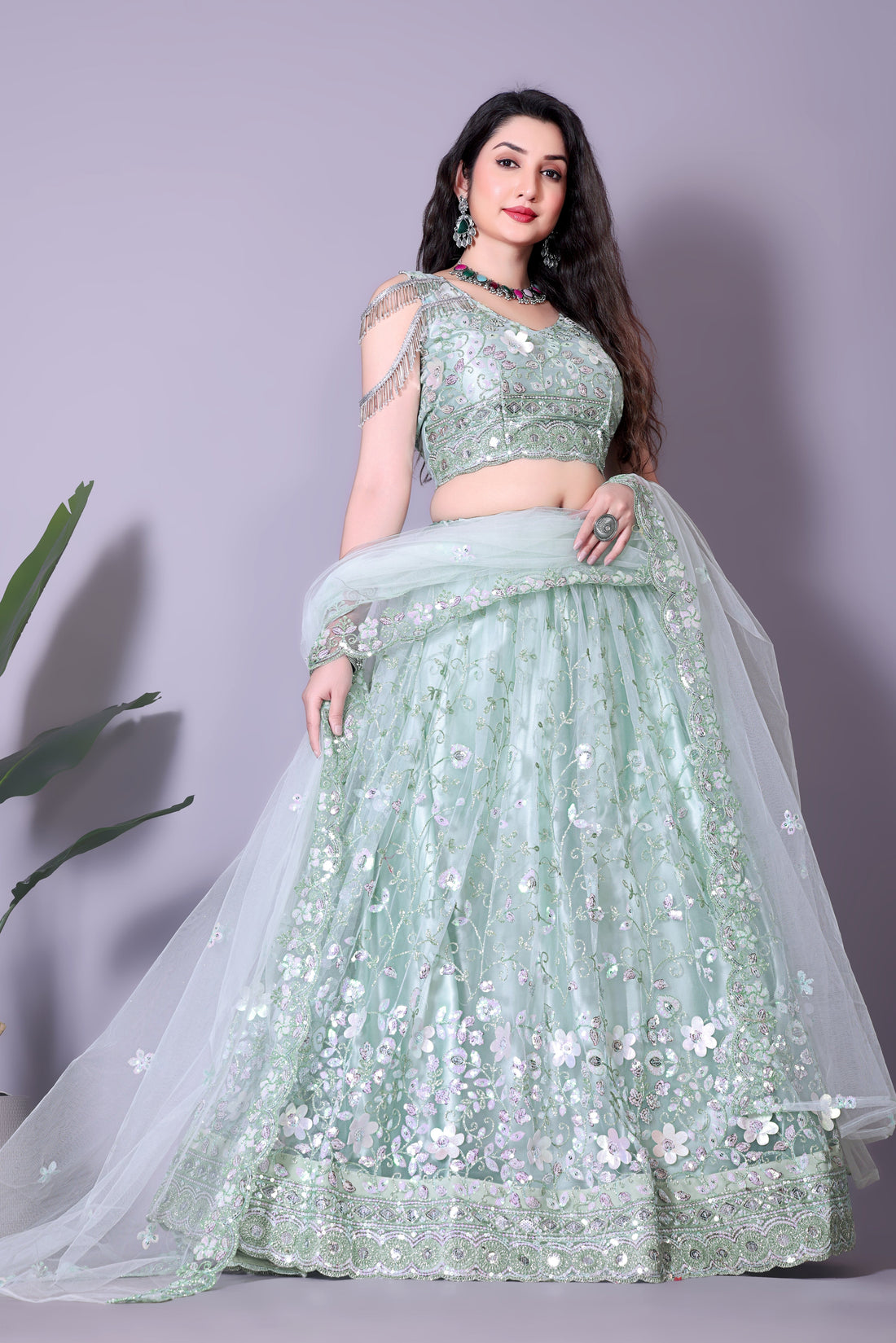 Chic Powder Blue Engagement Choli for a Perfect Fit